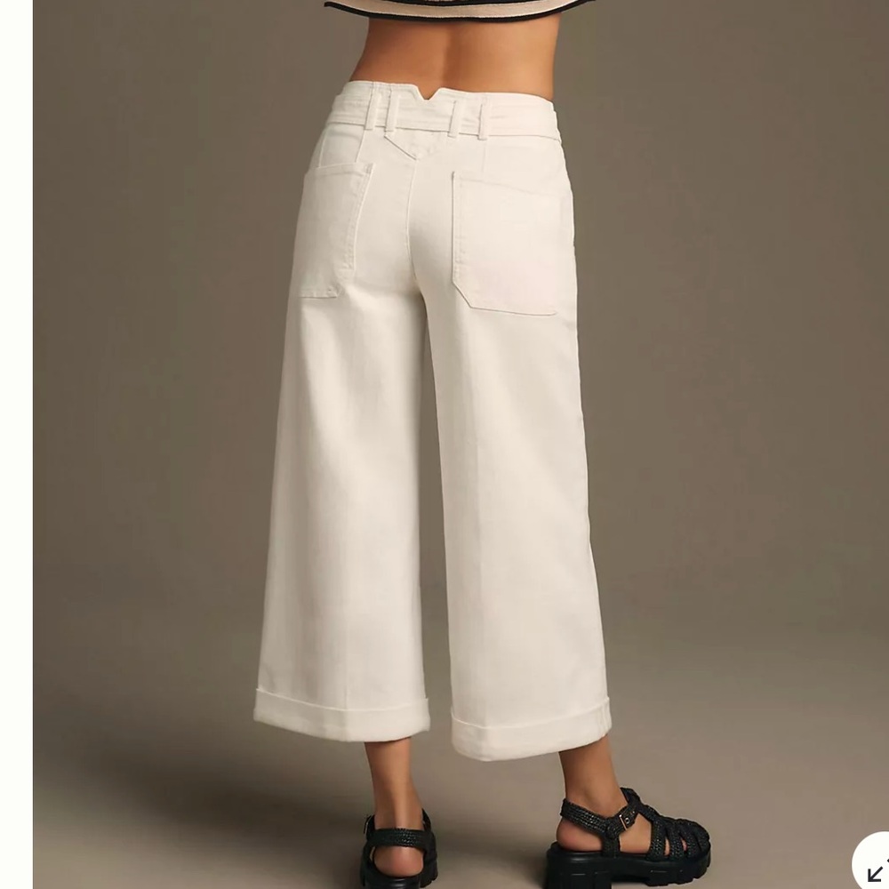 Anthro MAEVE CROPPED EX HIGH-RISE WIDE-LEG JEANS. Size 29. NWT. - Picture 3 of 4